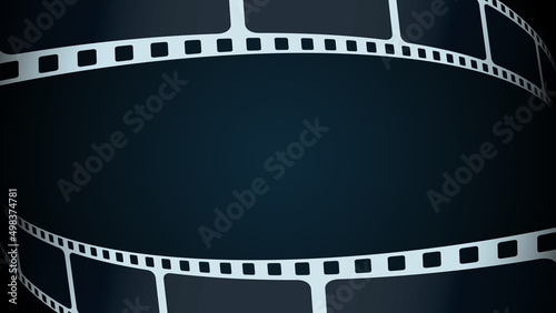 Collection of film strips frame isolated on blue background. Cinema Background. Movie and film cinema festival poster. Design element template can be use for advertising, cover, brochure. Film concept
