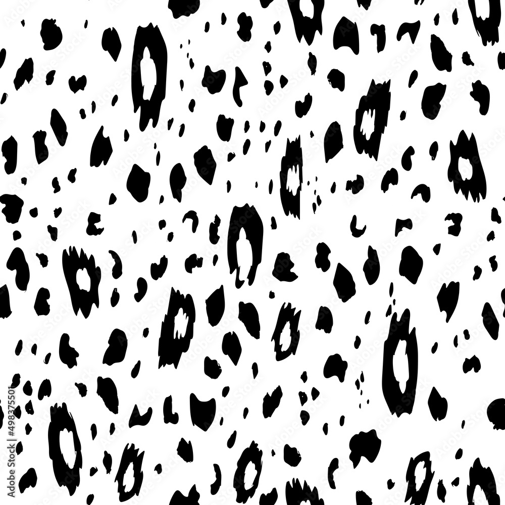 Abstract modern leopard seamless pattern. Animals trendy background. Black and white decorative vector stock illustration for print, fabric, textile. Modern monochrome ornament of stylized skin