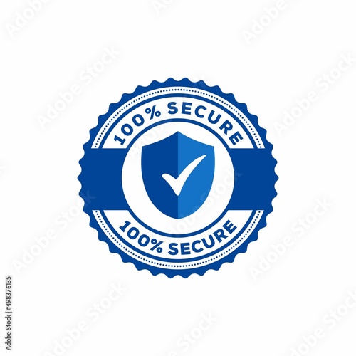 Secure protection vector stamp on white background