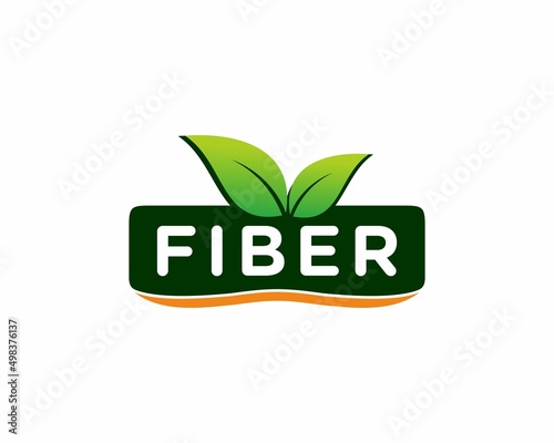 Fiber Badge. Vegan Button. Vector stock illustration.