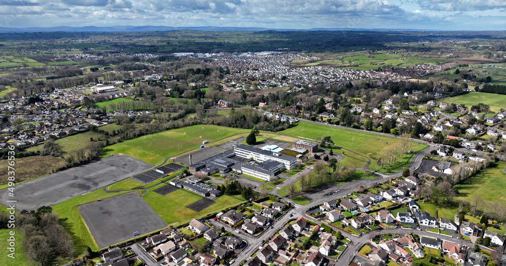 Aerial photo of Cambridge House Grammar School Ballymena Co Antrim Northern Ireland uk
