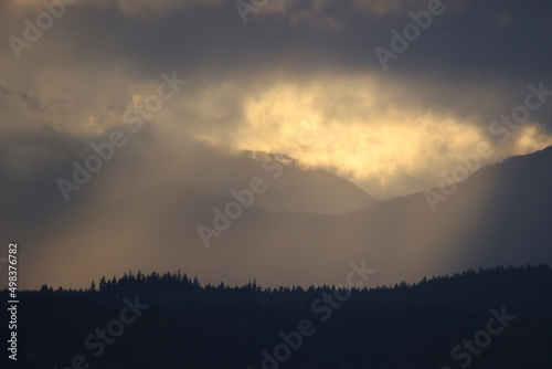 Ocean Scape with Mountains in the Background