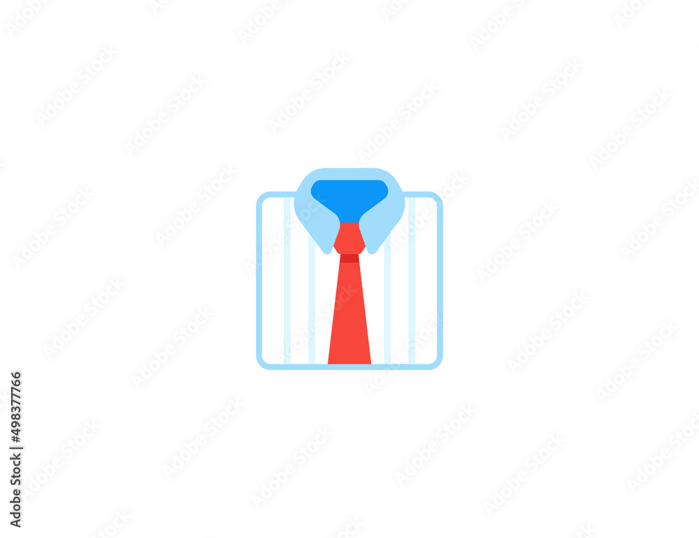 Necktie vector flat emoticon. Isolated Business Shirt illustration. Shirt And Tie icon Necktie vector flat emoticon. Isolated Business Shirt illustration. Shirt And Tie icon