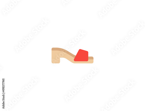 Woman’s Sandal vector flat emoticon. Isolated Sandals illustration. Heeled Sandal icon