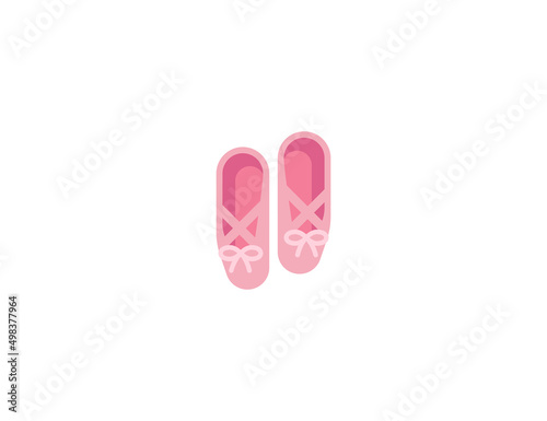 Ballet Shoes vector flat emoticon. Isolated Pointe Shoe illustration. Ballet Shoes icon