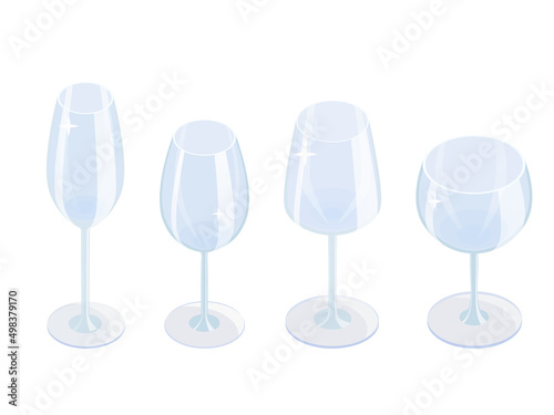 Green glass red wine bottle isometric icon isolated on white