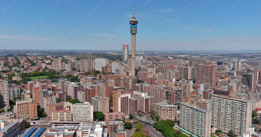 4K Drone Footage of Johannesburg, South Africa Cityscape & Skyscrapers