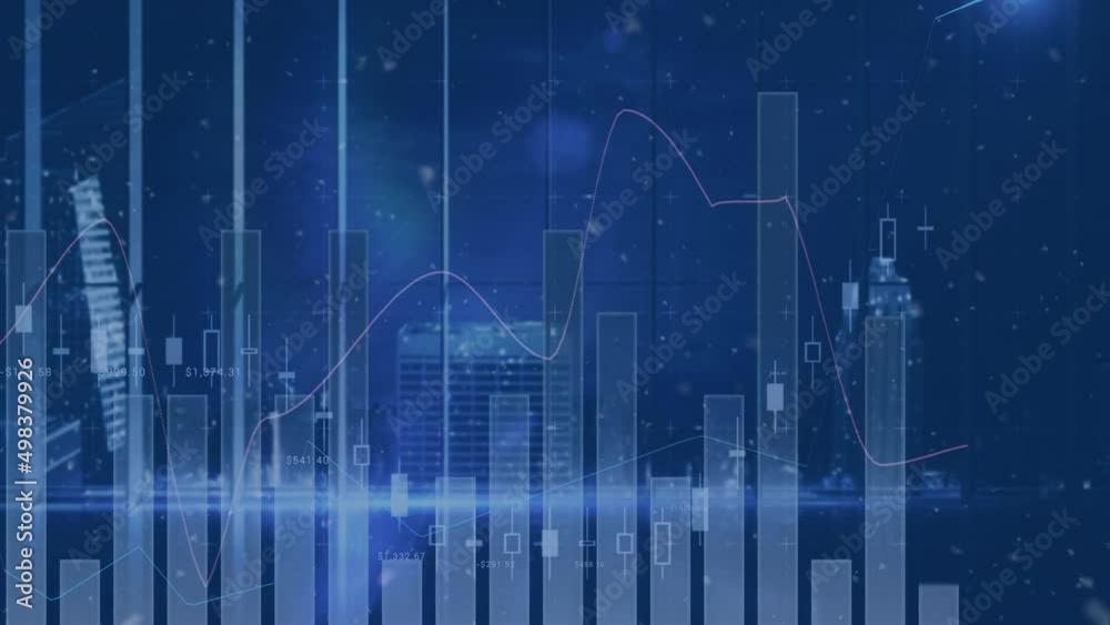 Animation of statistics and data processing on screen Animation of statistics and data processing on screen