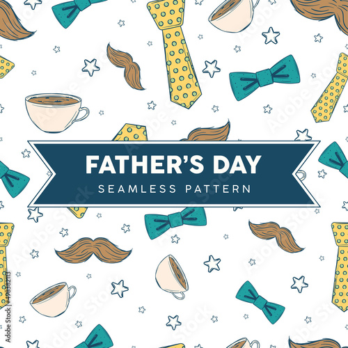 Seamless pattern background with male hipsters icons Father day Vector