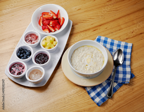 oatmeal for breakfast with berries and fruits