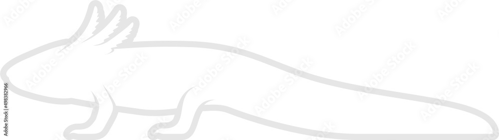 Axolotl Outline Silhouette. Isolated Vector Animal Template for Logo Company, Icon, Symbol etc Axolotl Outline Silhouette. Isolated Vector Animal Template for Logo Company, Icon, Symbol etc