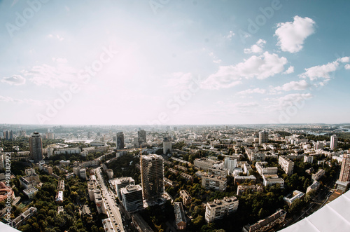 Panoramic view of Kyiv houses in Ukraine