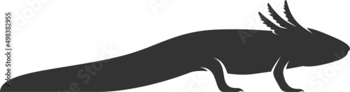 Axolotl Silhouette. Isolated Vector Animal Template for Logo Company, Icon, Symbol etc
