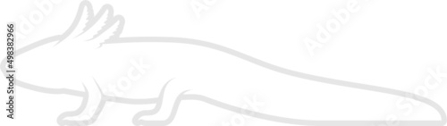 Axolotl Outline Silhouette. Isolated Vector Animal Template for Logo Company, Icon, Symbol etc