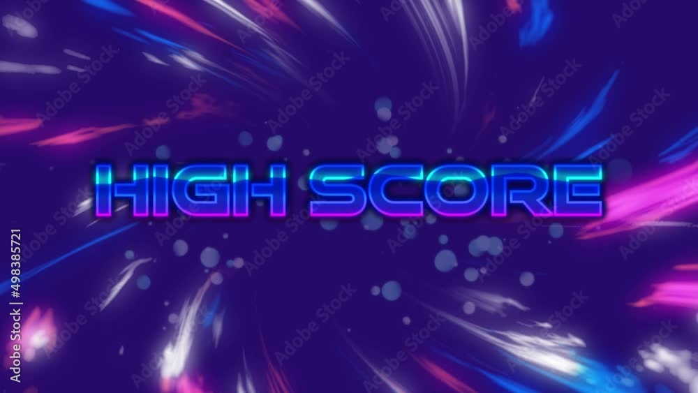 Animation of high score text over shapes Animation of high score text over shapes