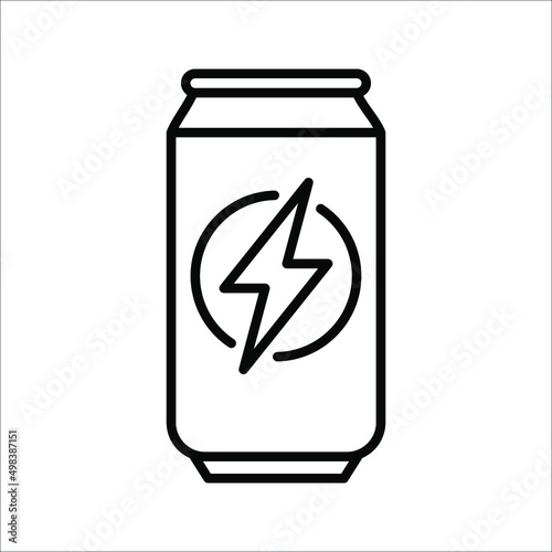 energy drink can icon. aluminum soda can line art vector icon for apps and websites on white background
