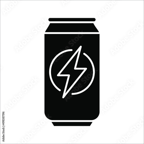 energy drink can icon. aluminum soda can line art vector icon for apps and websites on white background