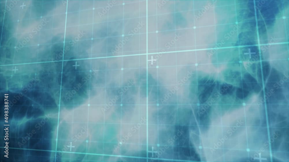 Animation of moving grid in blue and white space Animation of moving grid in blue and white space