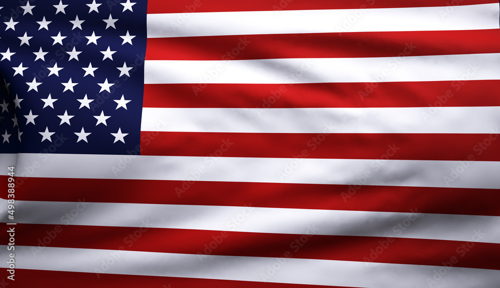 Naklejka premium USA flag waving in the wind