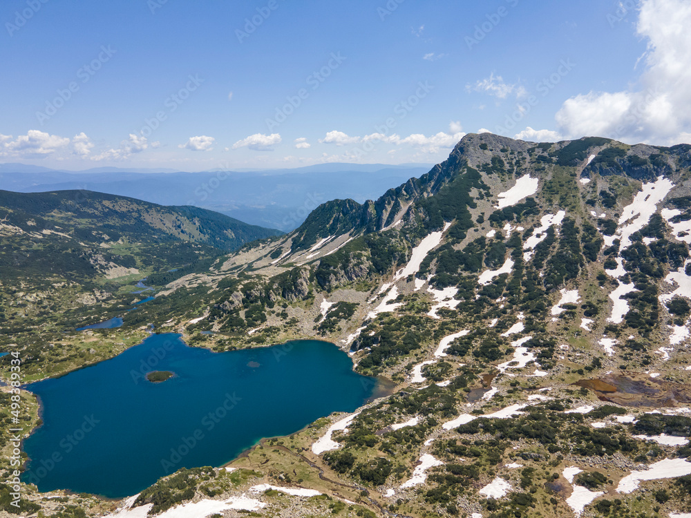 Aerial view of Pirin Mountain near Popovo lake, Bulgaria