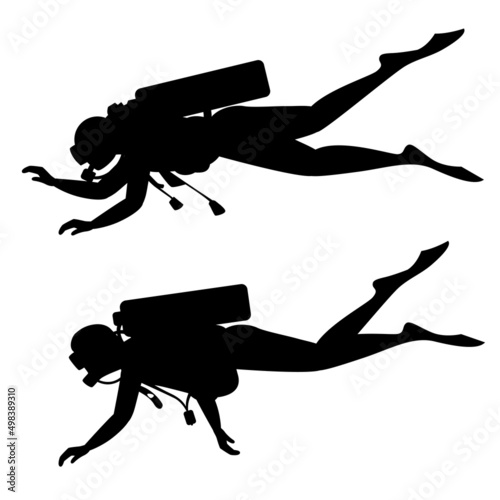 drawing of a black diver on a white background