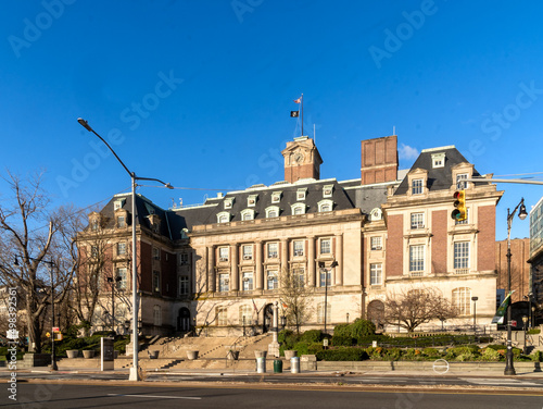Staten Island, NY - USA - April 10, 2022: Horzontal view of the Staten Island Borough Hall, the 1906 French Renaissance brick and limestone building, is the primary municipal building for the borough photo