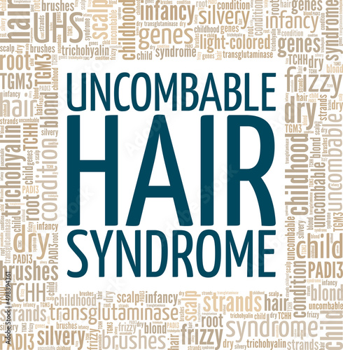 Uncombable Hair Syndrome conceptual vector illustration word cloud isolated on white background.