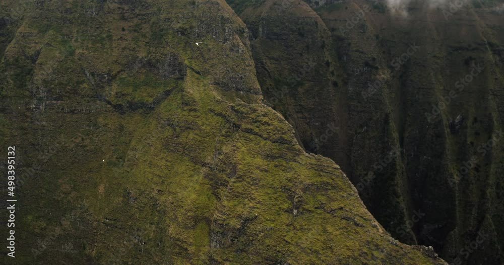 drone shot of Hawaii na Pali coast drone shot of Hawaii na Pali coast
