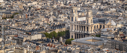 A view overlooking the Saint Sulpice church in Paris, France. © Steve