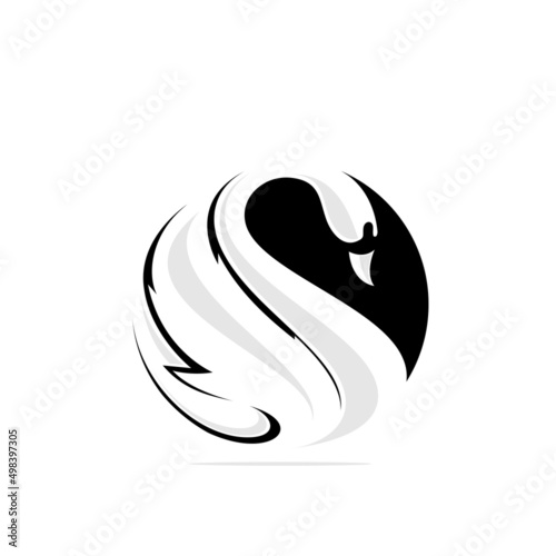 Fototapeta Naklejka Na Ścianę i Meble -  silhouette logo design swan animal