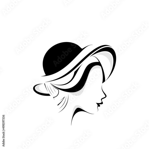 woman beauty logo design silhouette