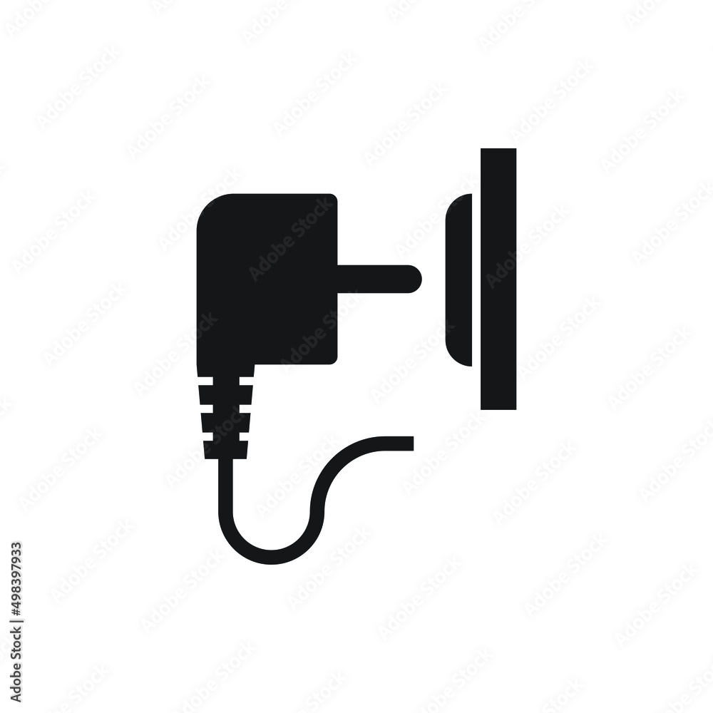 Plug connector icon design isolated on white background Plug connector icon design isolated on white background