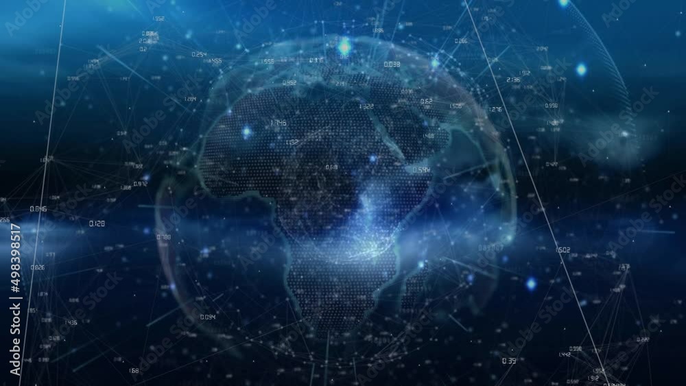 Animation of networks of connections and number changing over globe Animation of networks of connections and number changing over globe