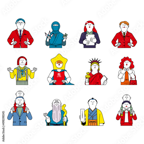 不満がある人たち_上半身_イラストセット