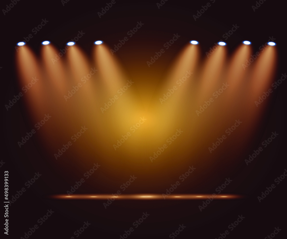 yellow stage lights