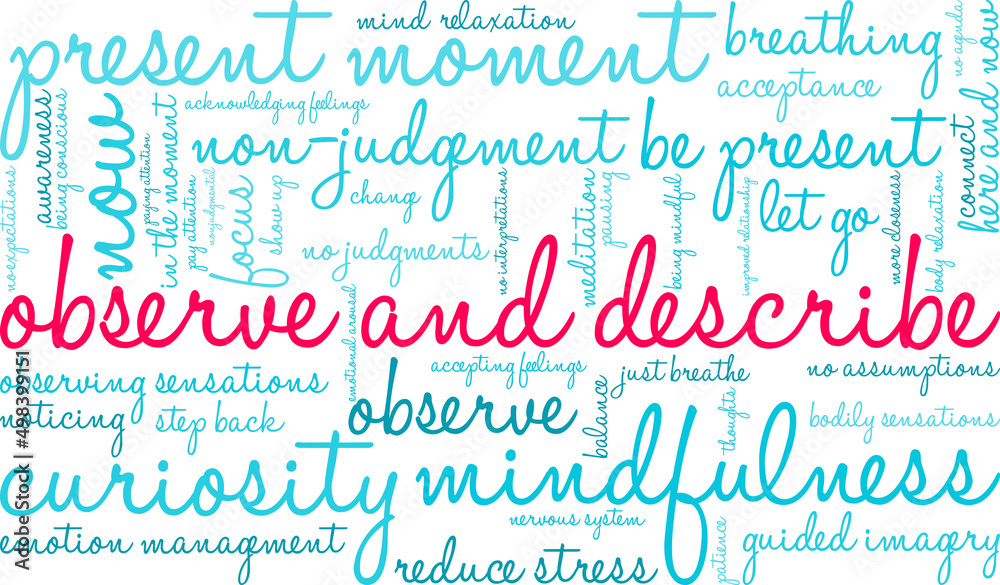 Observe and Describe Word Cloud on a white background. Observe and Describe Word Cloud on a white background.