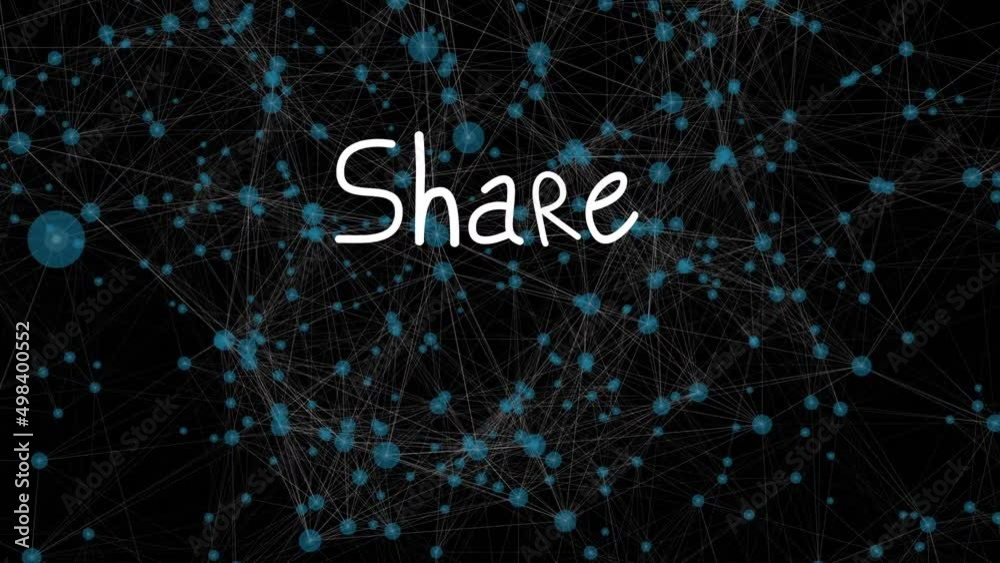 Animation of share and arrows over black background with network of connections Animation of share and arrows over black background with network of connections