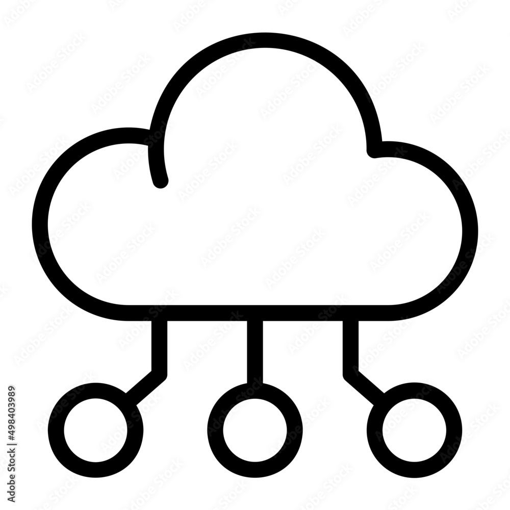 cloud data line icon cloud data line icon