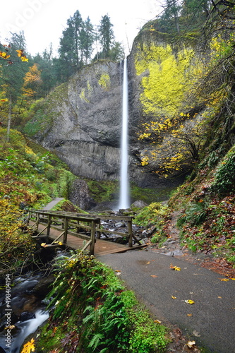 Latourell Falls in Autumn, Oregon-USA photo