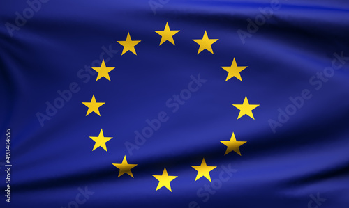 european union flag waving in the wind