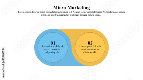 Infographic presentation template of the micro-marketing strategy used over a target group of customers in a niche market.