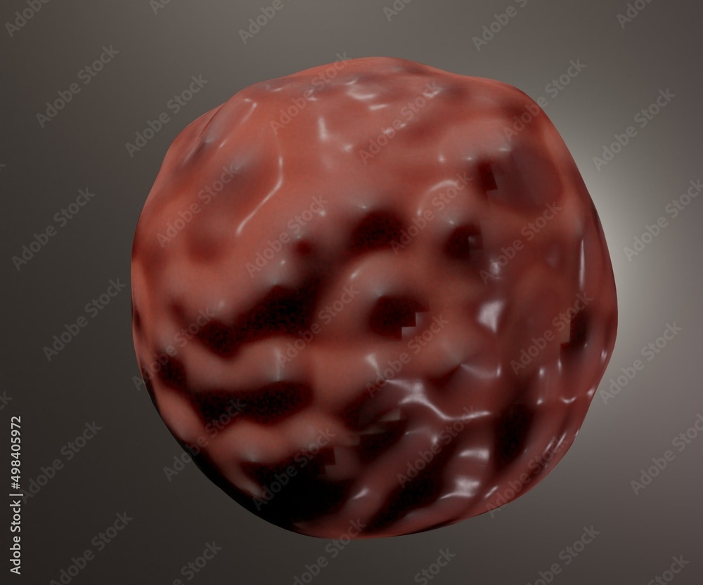 Isolated single cancer cell or tumor 3d rendering Isolated single cancer cell or tumor 3d rendering