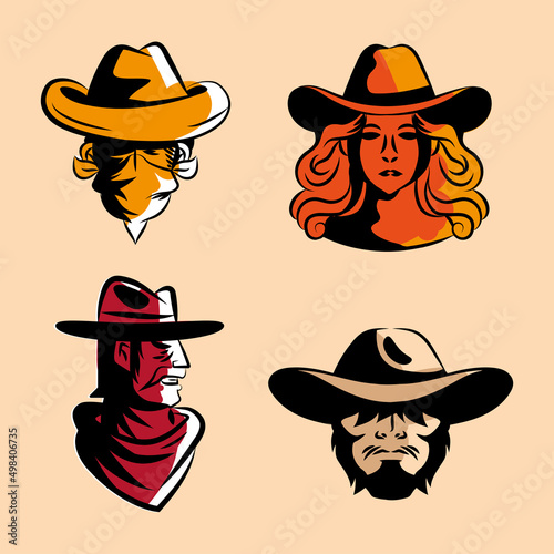 gunslinger wild west four icons