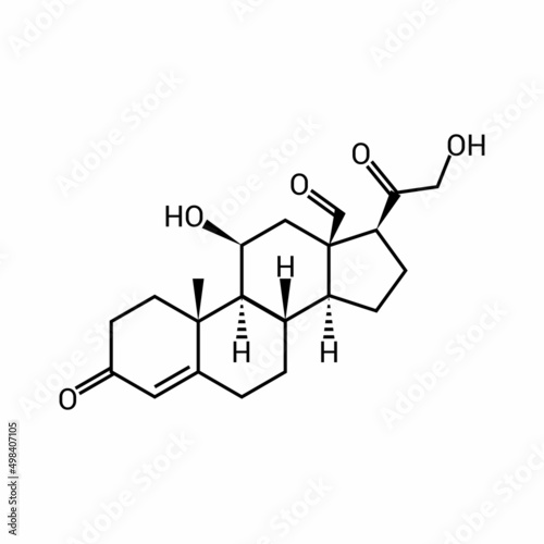 chemical structure of aldosterone (C21H28O5)