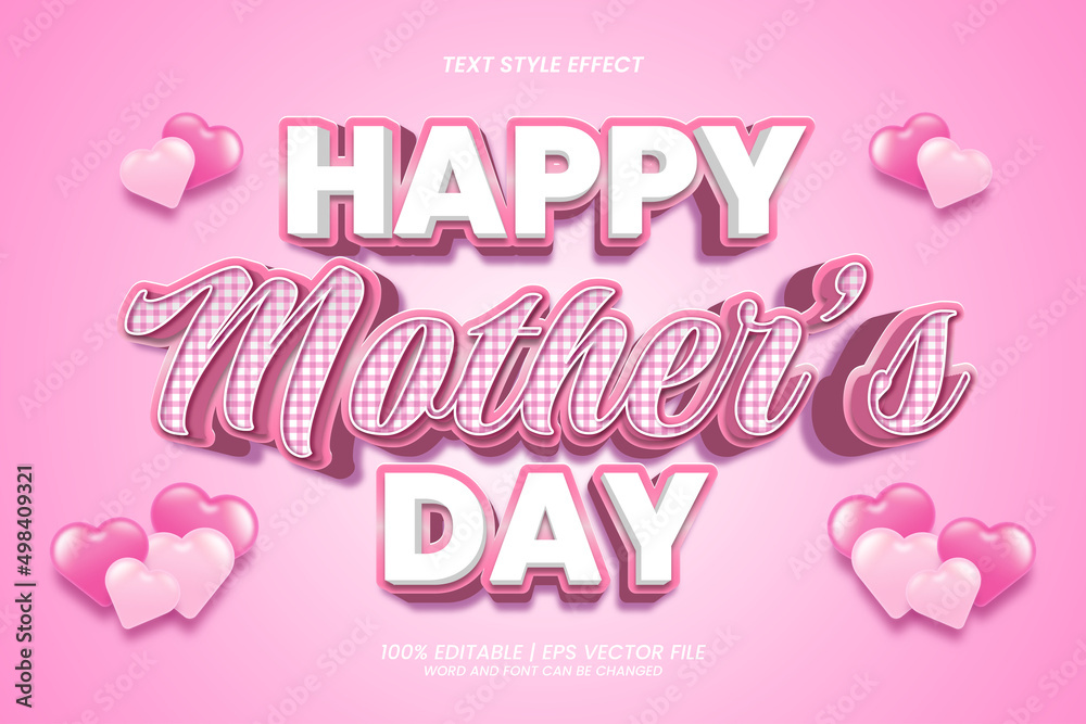 3D Bold Mother's Day Editable Text Effect