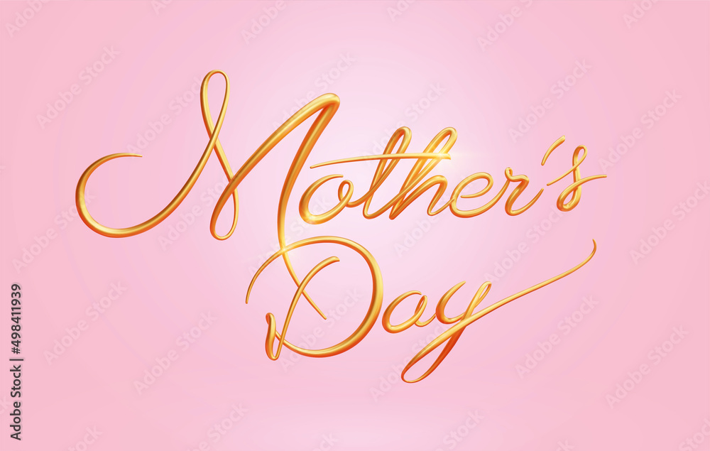 3d cursive text of mother's day