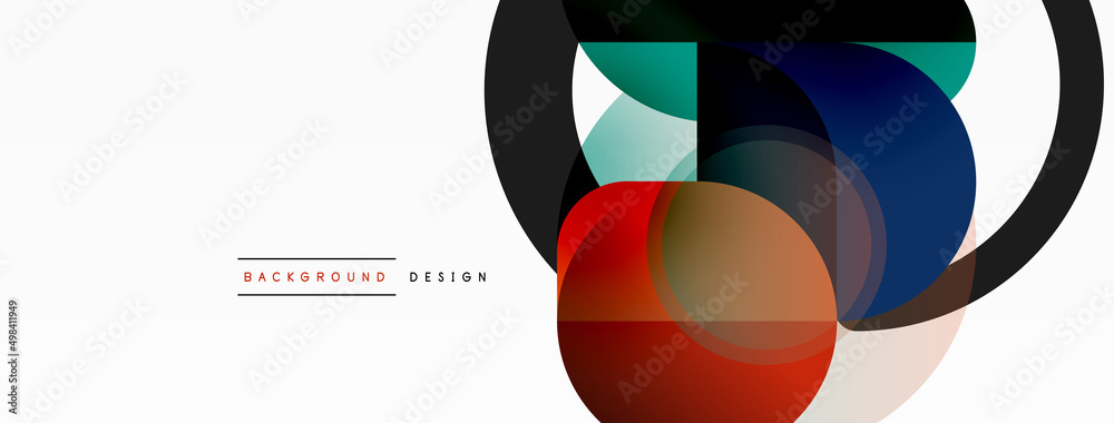 Obraz premium Round triangle shapes lines and circles. Geometric vector illustration for wallpaper banner background or landing page