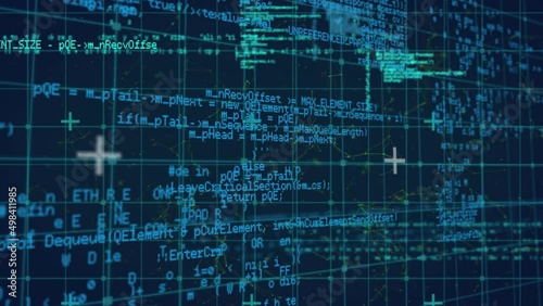 Wallpaper Mural Animation of digital data processing over grid Torontodigital.ca