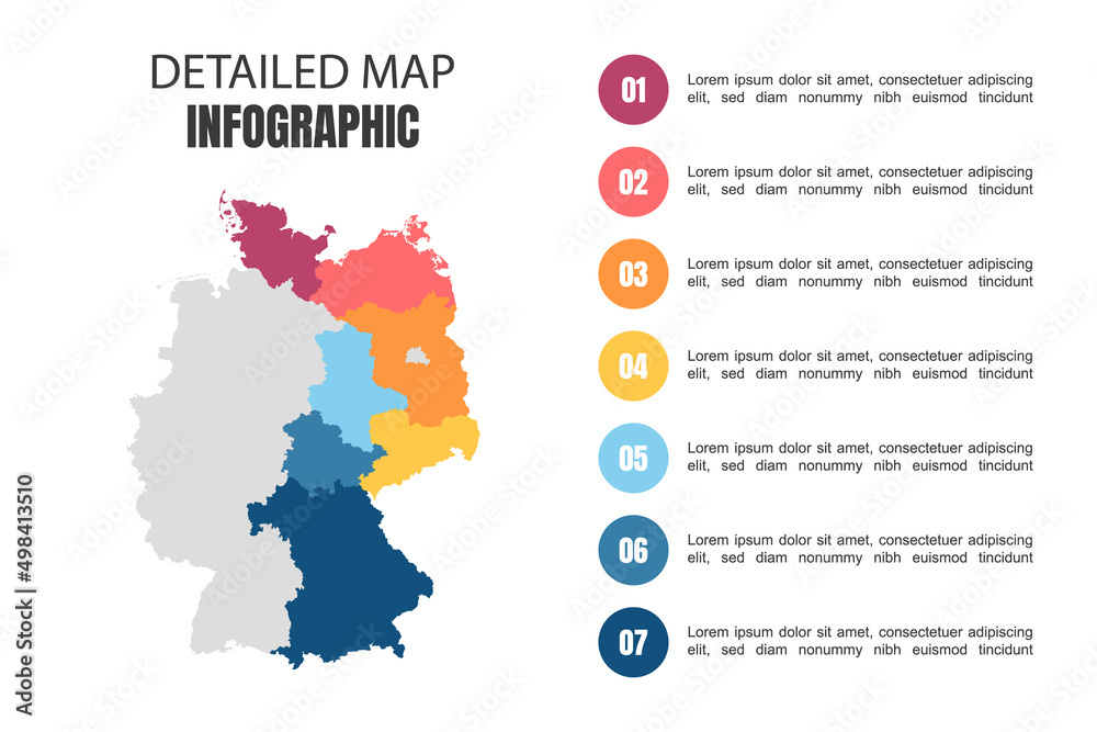 Modern Detailed Map Infographic of Germany Modern Detailed Map Infographic of Germany