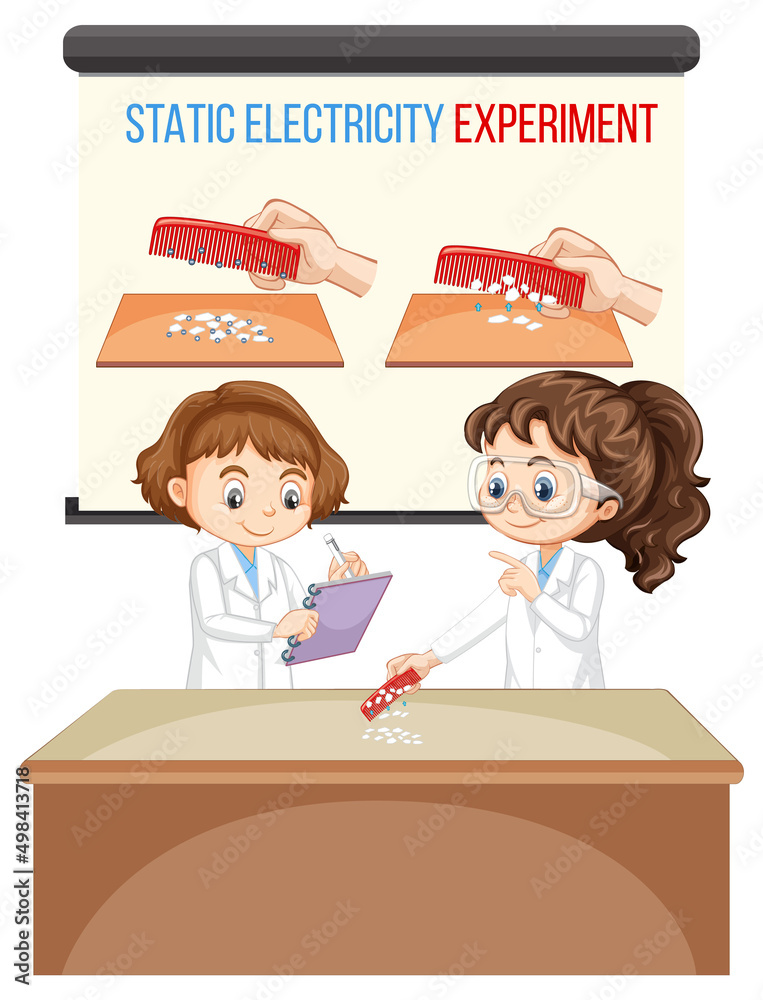 Static electricity with hair comb science experiment Static electricity with hair comb science experiment